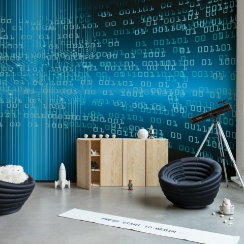 Fototapet, Code, Blue, Rebel Walls