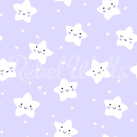 Fototapet, Cute Stars, Lilac, Rebel Walls - Img 2