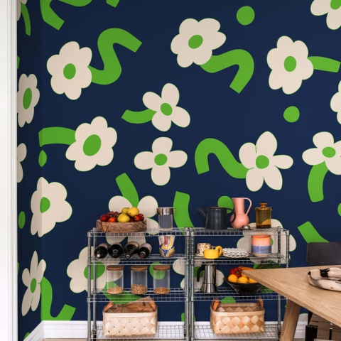 Fototapet, Dancing Flowers, Green, Rebel Walls - Img 4