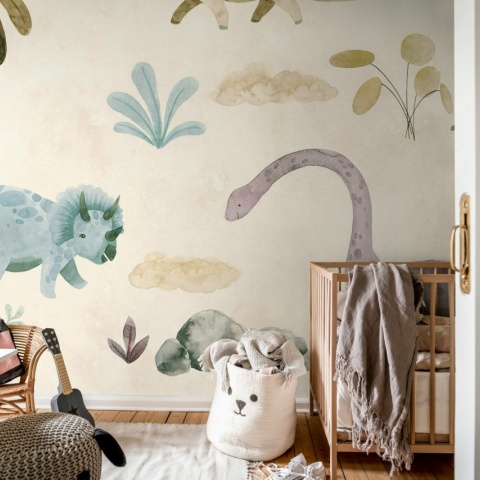 Fototapet, Dinosaur Oasis, Pastel, Rebel Walls - Img 3