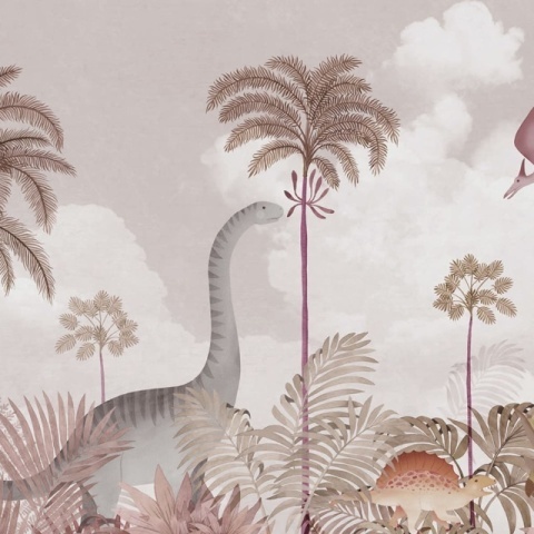 Fototapet, Dinosaur World, Pink, Rebel Walls - Img 2