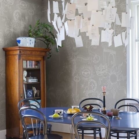 Fototapet, Doodle, Beige, Rebel Walls