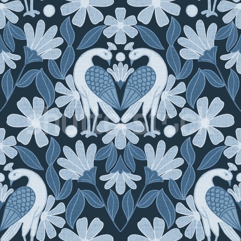 Fototapet, Dreamy Birds, Blue, Rebel Walls - Img 2