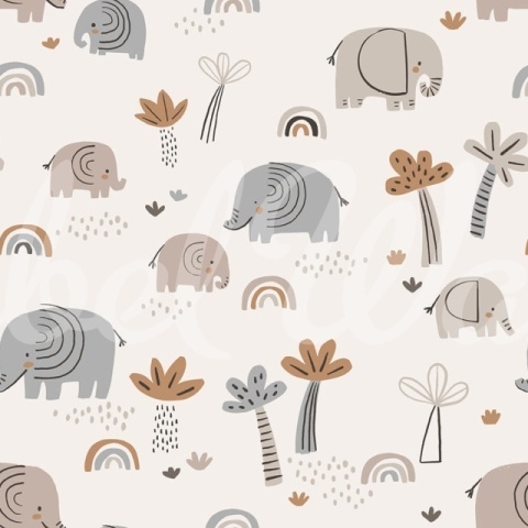 Fototapet, Elephant Savanna, Beige, Rebel Walls - Img 2