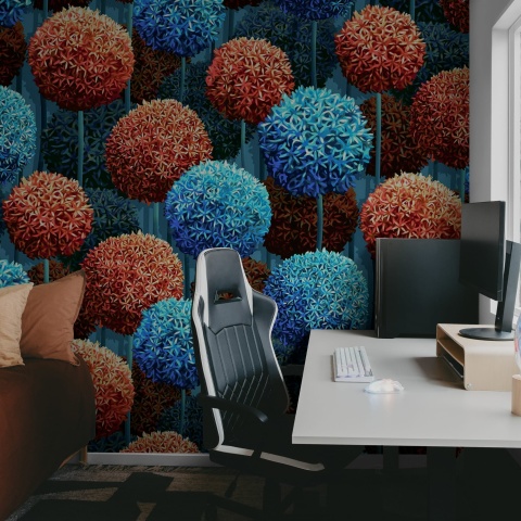 Fototapet, Elysian Flowers, Blue, Rebel Walls - Img 3