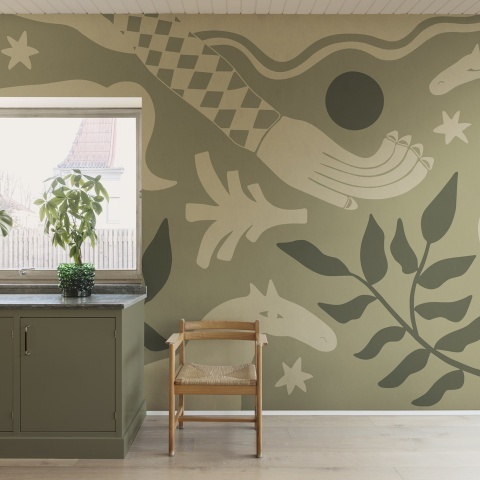 Fototapet, Emmas Horses, Green, Rebel Walls - Img 3