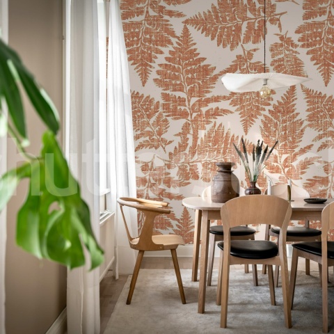 Fototapet, Fern Print, Rust, Rebel Walls