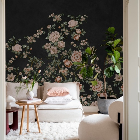 Fototapet, Floral Chinoiserie, Black, Rebel Walls - Img 3
