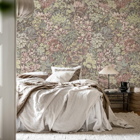 Fototapet, Floral Garden, Pink, Rebel Walls