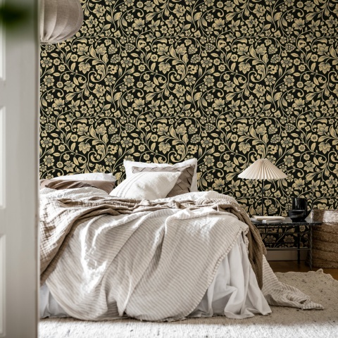 Fototapet, Floral Opulence, Black, Rebel Walls - Img 3