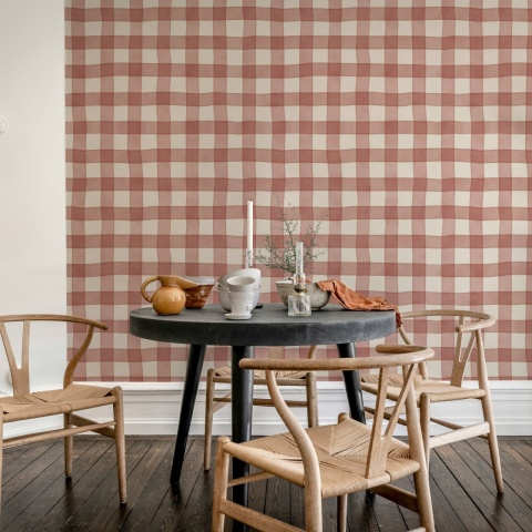 Fototapet, Gingham, Red, Rebel Walls - Img 3