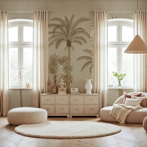 Fototapet, Golden Palms, Beige, Rebel Walls - Img 3