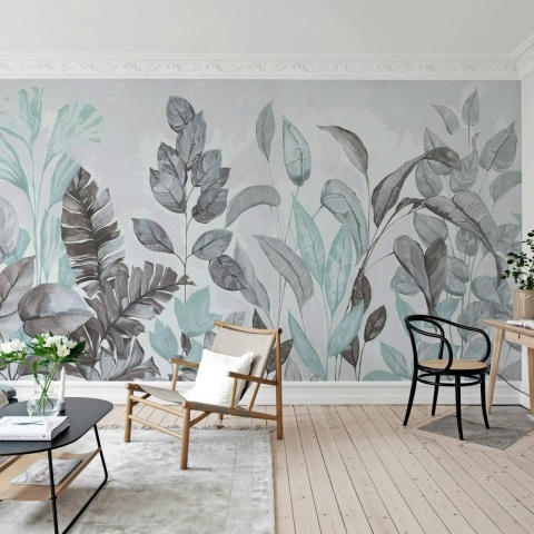 Fototapet, Happy Plants, Blue, Rebel Walls