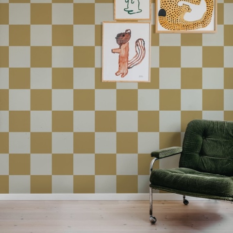 Fototapet, Happy Squares, Mustard, Rebel Walls - Img 6