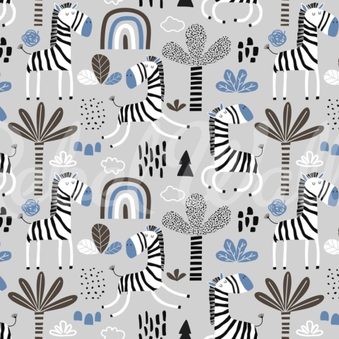 Fototapet, Happy Zebra, Blue, Rebel Walls - Img 5