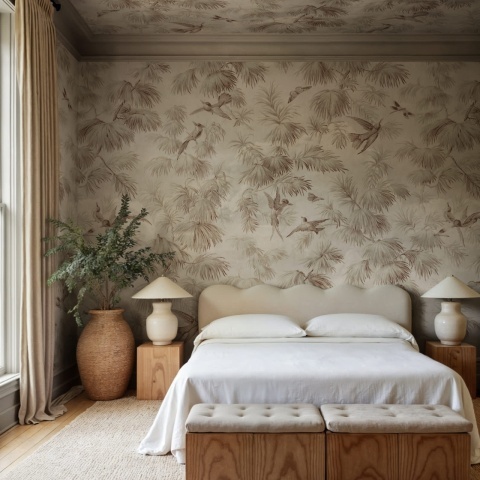 Fototapet, Humming Harmony, Beige, Rebel Walls