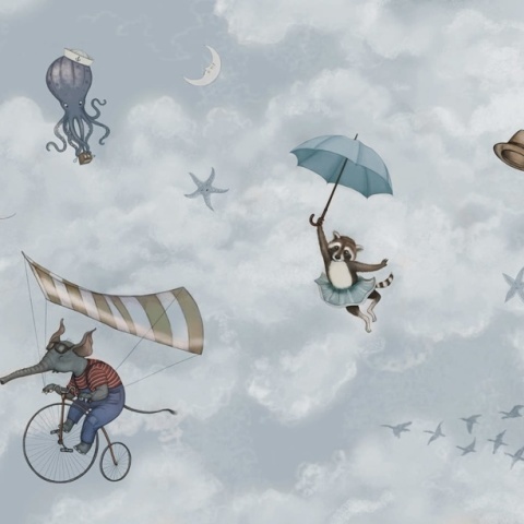 Fototapet, In the Clouds, Light Blue, Rebel Walls - Img 2