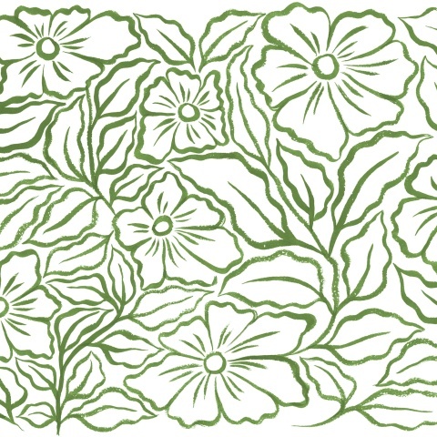 Fototapet, Ink Flowers, Green, Rebel Walls - Img 2
