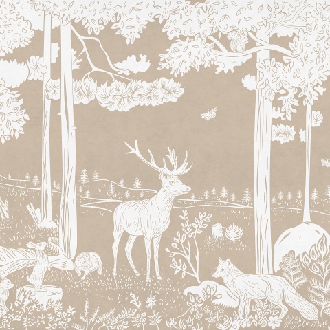 Fototapet Monochrome Forest - Brown, Kikki Belle - Img 2