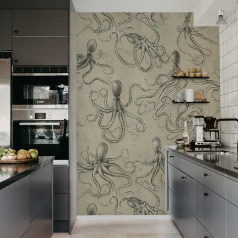 Fototapet, Octopus, Beige, Rebel Walls - Img 3