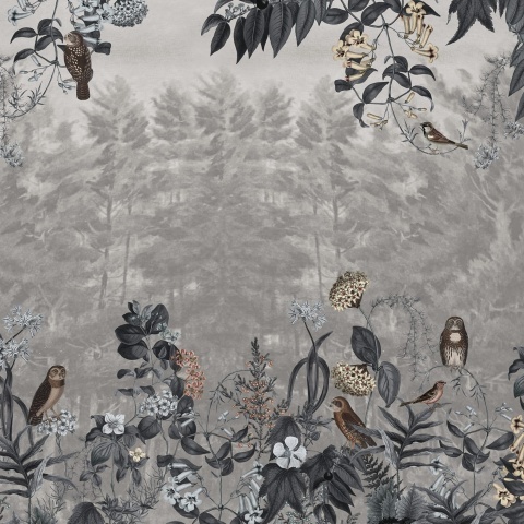 Fototapet, Owl Forest, Gray, Rebel Walls - Img 2