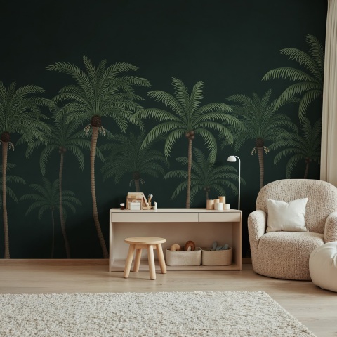 Fototapet, Palm Parade, Black, Rebel Walls - Img 3