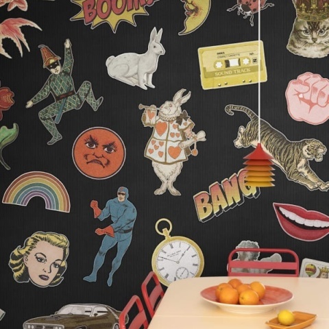 Fototapet, Patches, Black, Rebel Walls - Img 3