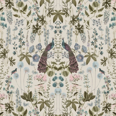 Fototapet, Peacock Garden, Beige, Rebel Walls - Img 2