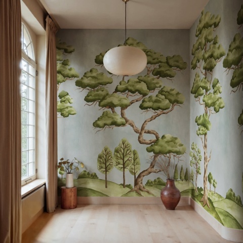 Fototapet, Poetic Trees, Light Blue, Rebel Walls