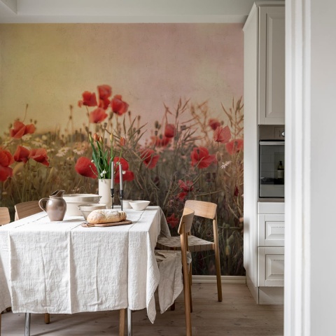 Fototapet, Poppy Field, Dawn, Rebel Walls - Img 3