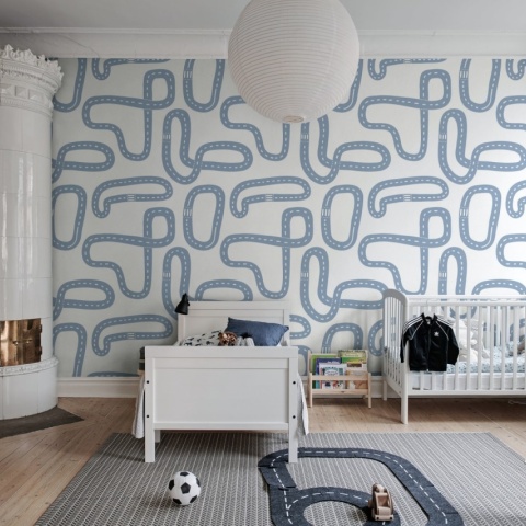 Fototapet, Race Track, Soft Blue, Rebel Walls - Img 3