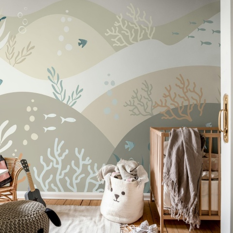 Fototapet, Sea Hills, Sand Beige, Rebel Walls