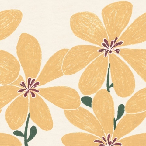 Fototapet, Sketched Flower, Yellow, Rebel Walls - Img 2