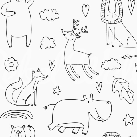 Fototapet, Sketches, Black &amp; White, Rebel Walls - Img 5