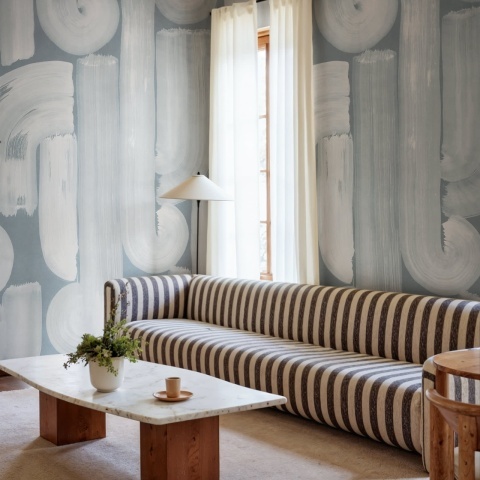 Fototapet, Smooth Brush, Blue, Rebel Walls
