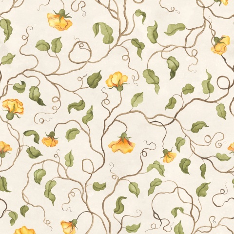 Fototapet, Soft Vines, Yellow, Rebel Walls - Img 2