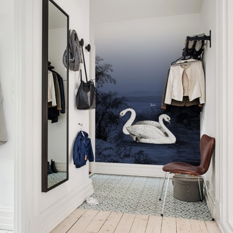 Fototapet, Swan Lake, Nightfall, Rebel Walls - Img 3