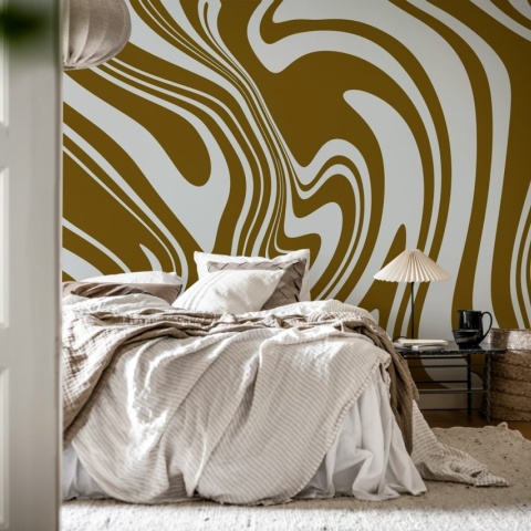 Fototapet, Swirly, Brown, Rebel Walls