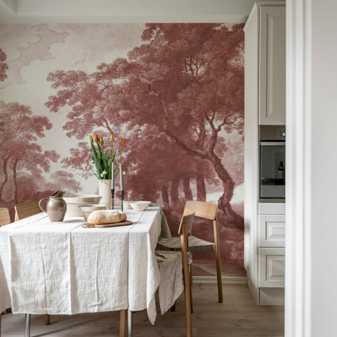 Fototapet, The Vintage Grove, Burgundy, Rebel Walls - Img 3