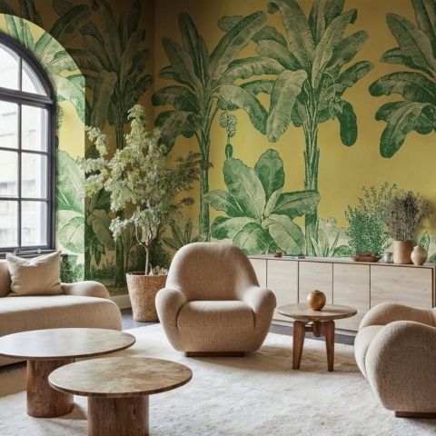 Fototapet, Timeless Tropics, Yellow, Rebel Walls - Img 3