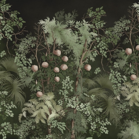 Fototapet, Tropical Bush, Dark Green, Rebel Walls - Img 2