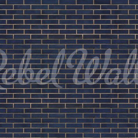 Fototapet, Wall of Tiles, Dark Blue, Rebel Walls - Img 2