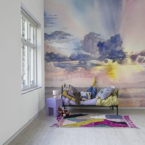 Fototapet, Watercolor Sky, Pink, Rebel Walls - Img 4