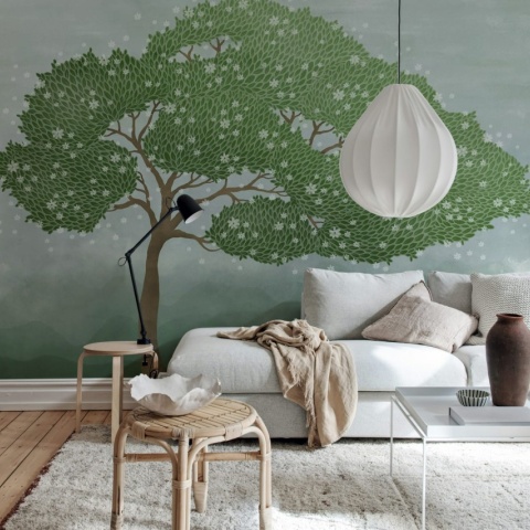 Fototapet, Windy Tree, Green, Rebel Walls