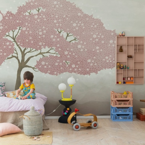 Fototapet, Windy Tree, Pink, Rebel Walls - Img 3