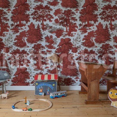 Fototapet, Woodland Toile, Red, Rebel Walls - Img 3
