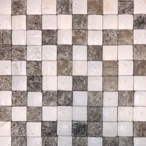Panou decorativ 3D, Coconut, Honai Mosaic White&amp;Brown, 6 placi 42x42cm, 1.05 mp - Img 11