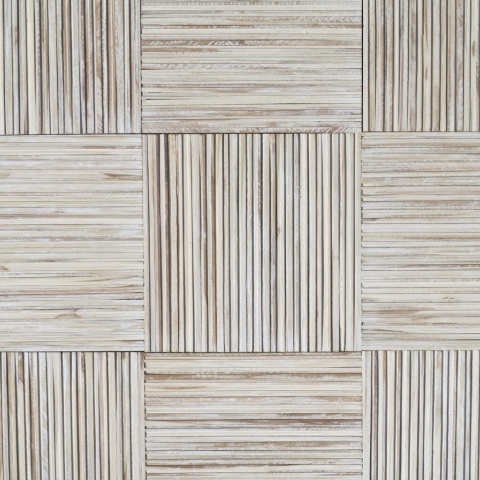 Panou decorativ 3D, Tec, Nipa Hut White Wash, 6 placi 42x42cm, 1.05 mp - Img 8