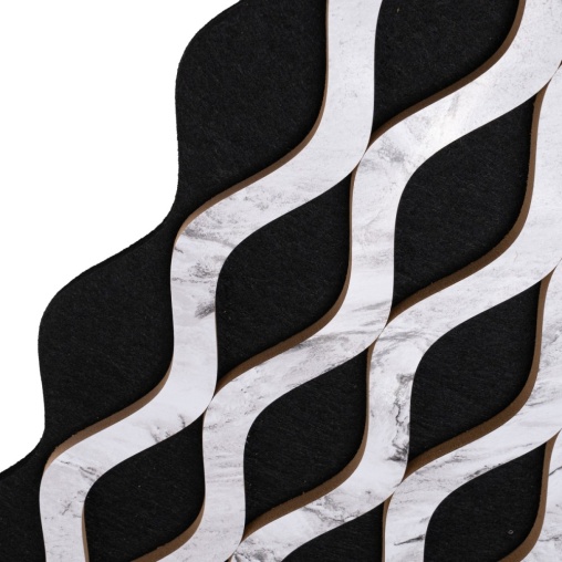 Panou riflaj acustic decorativ, MDF si pasla, AC53, 240x30x1.8cm, Alb - Img 2
