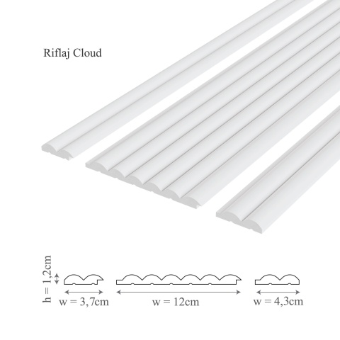 Panou riflaj decorativ 3D, Cloud - 15x2.3x270 cm, Manavi - Img 3